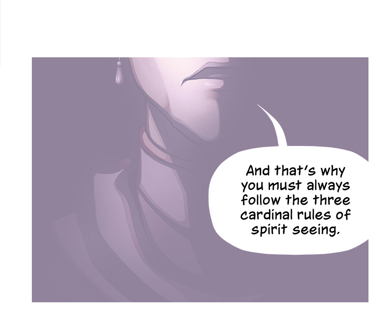 In a flashback, 80-year-old Madame Evelyn says, “And that’s why you must always follow the three cardinal rules of spirit seeing.”