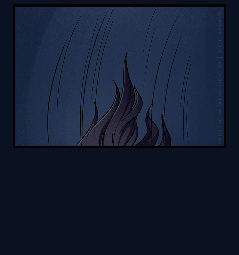 Only the edges of Blaze’s hair are visible as he falls out of the frame.