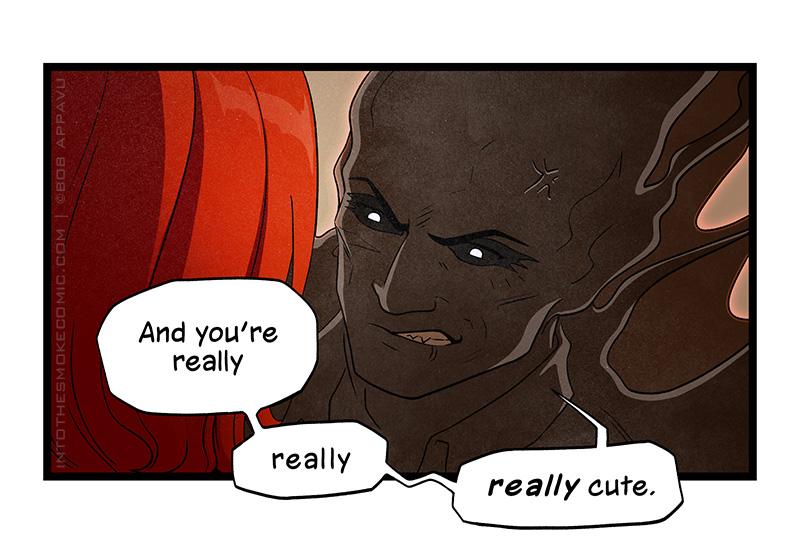 Curling his lip in a look of barely controlled wrath, Alastor says, “And you’re really… really… really cute.”