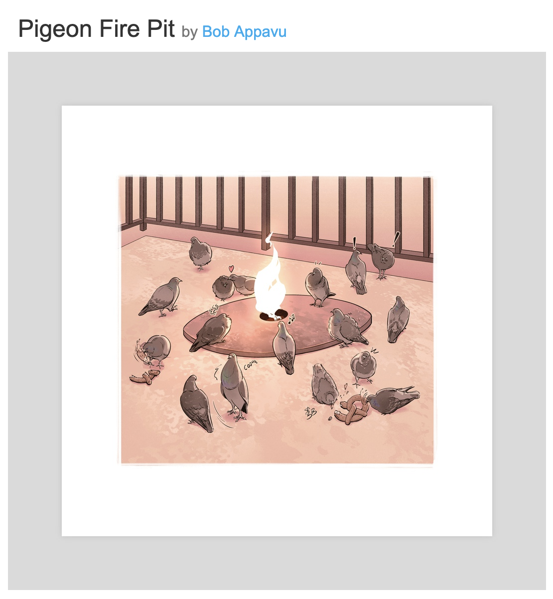 Print of Pigeon Fire Pit by Bob Appavu