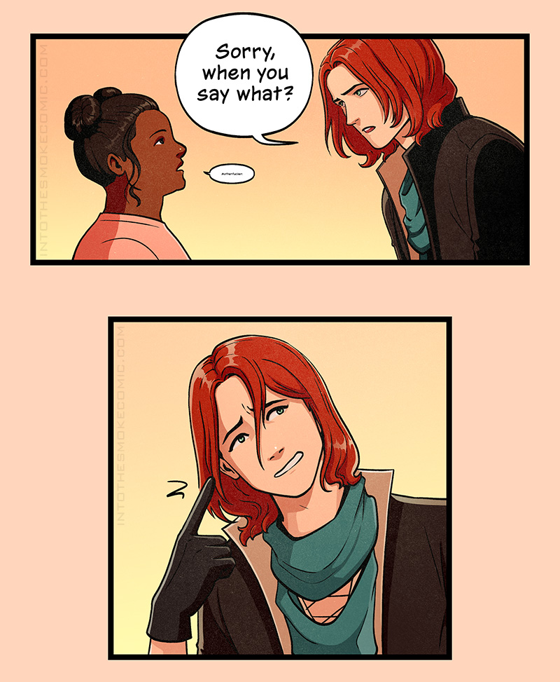 Blaze leans in close and asks, “Sorry, when you say what?” The woman repeats the word at the same inaudible volume.

With an awkward smile, Blaze points to his ear.