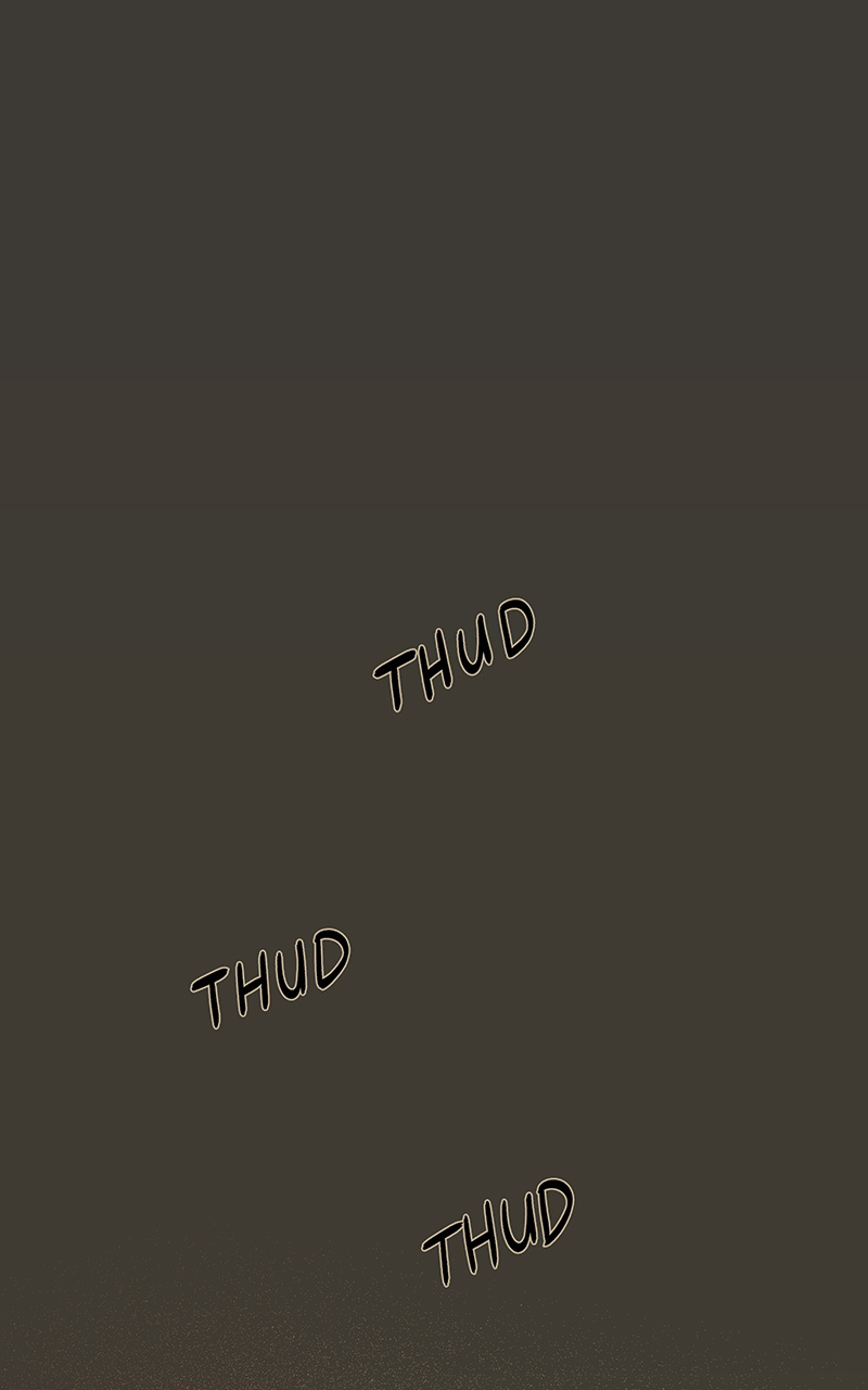 A repeated “thud, thud, thud” echoes in the darkness.