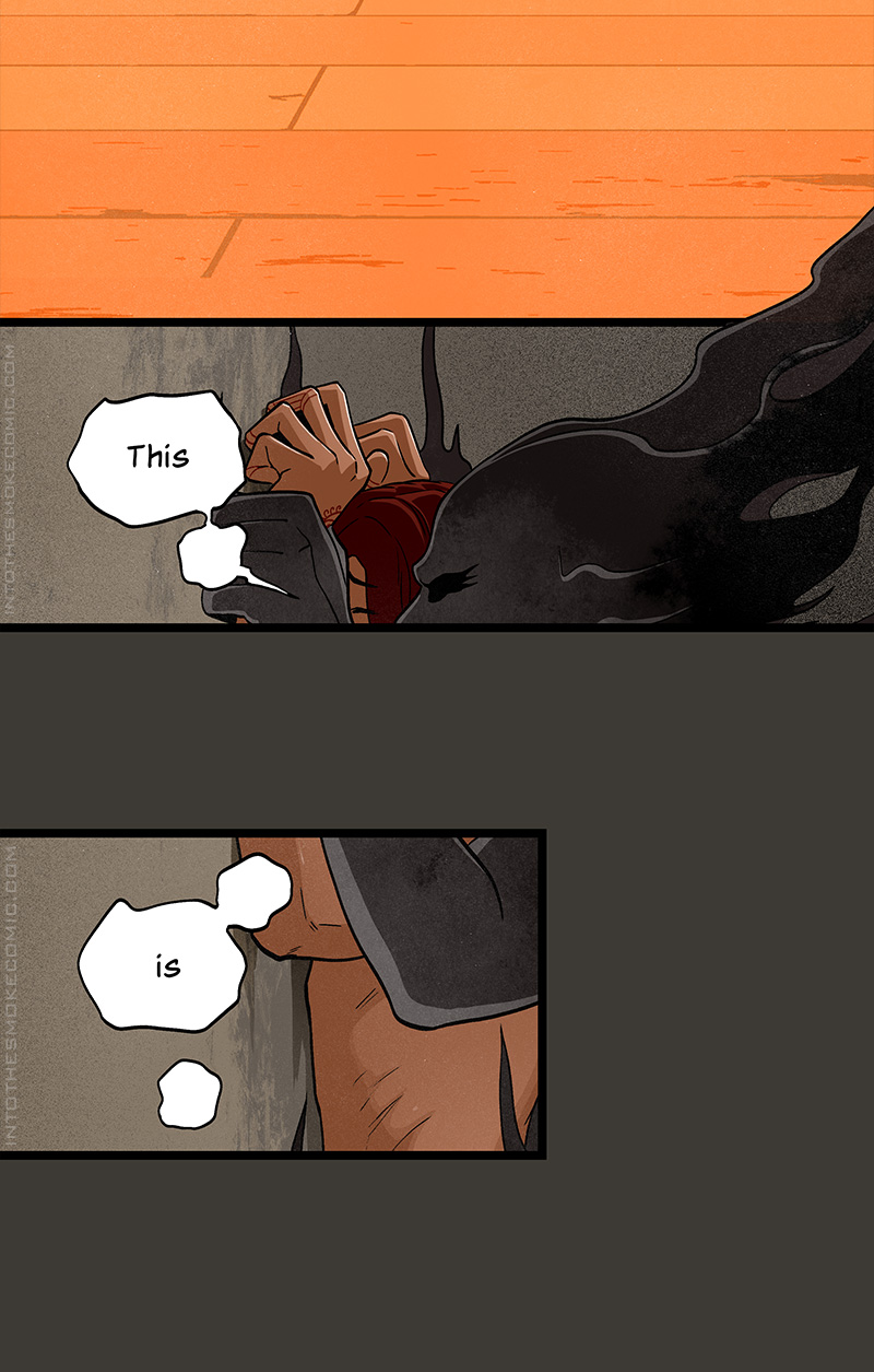 In the basement, brief glimpses show Alastor’s body pressed against Blaze’s from behind. Blaze gasps, “This… is…”