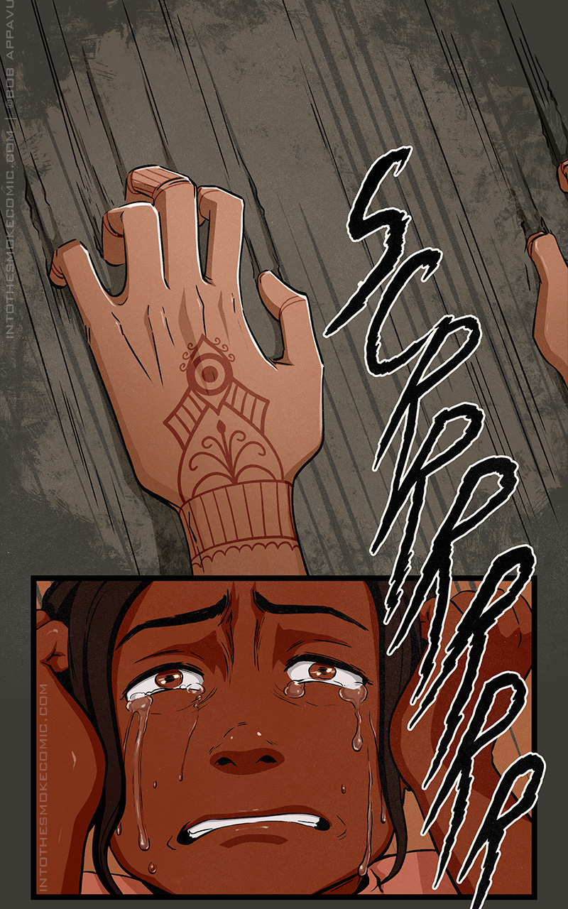 Blaze’s fingernails dig into the plaster. Copious tears pour down the homeowner’s terrified face as she hears his nails scratching down the wall.