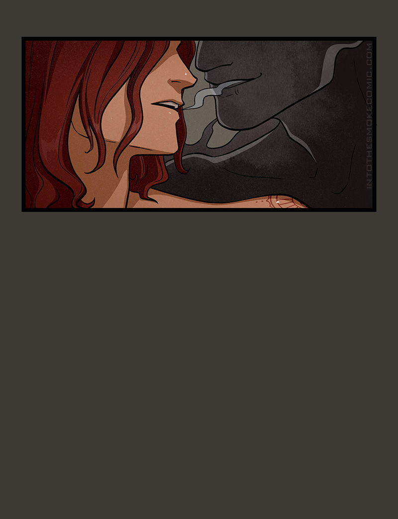 Blaze turns his head, allowing his breath to waft into Alastor’s mouth.