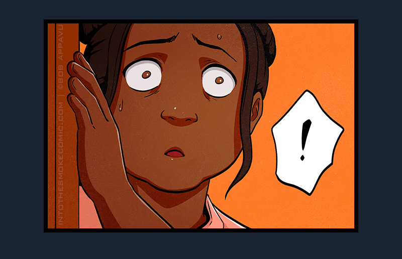 The homeowner stares at Blaze with a stunned, fearful expression.
